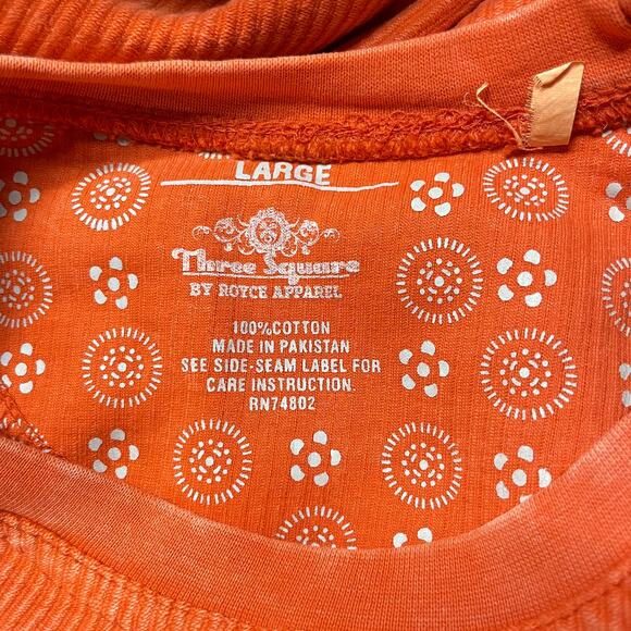 Oklahoma State Orange Corded Long Sleeve Thumbhole Crewneck Pullover Thick Shirt - Picture 7 of 8